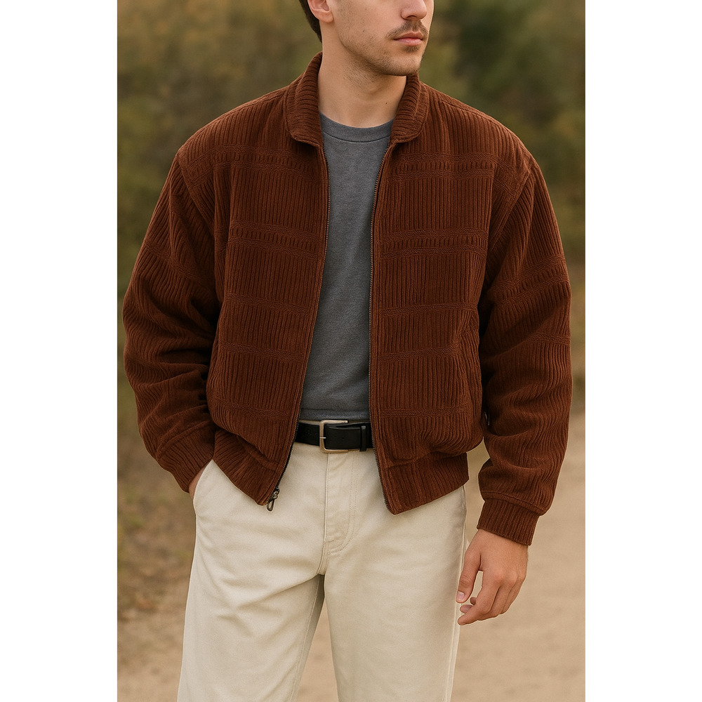 Vtg Copper color Avant garde Bomber textured Lightweight Unisex Jacket Sz 4=M/XL - Picture 2 of 10